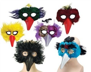 Détails Sur Plume Oiseau Eye Masques Bec Noir Jaunerougevert Violetbal Masque Fancy