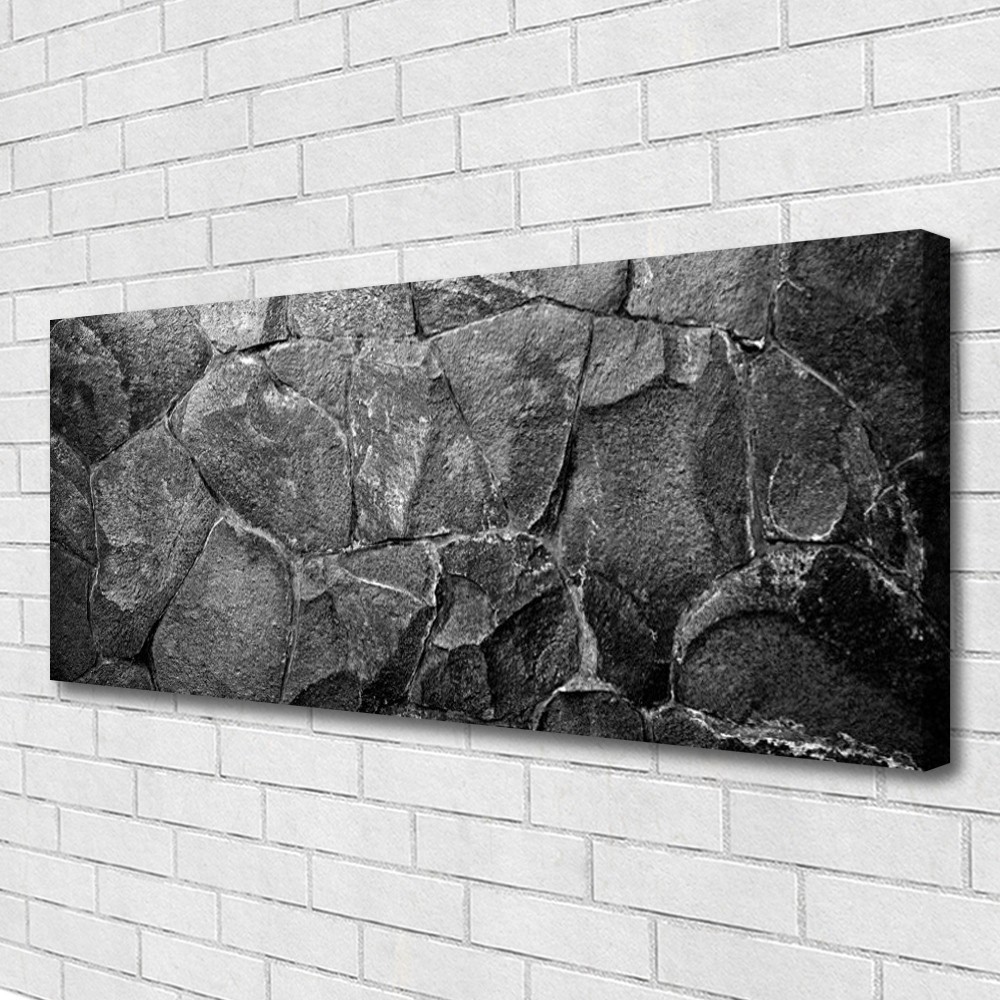 Impression sur toile pierres de nature pour chambre parentale rustique