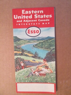 Esso Map of Eastern United States and Adjacent Canada 1957