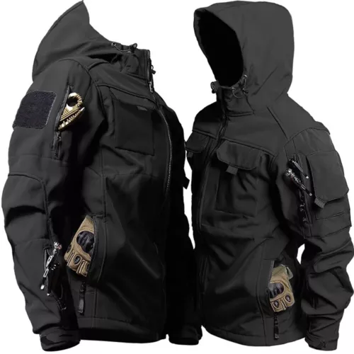 Tactical Jacket Men Military Outdoor Waterproof Hood Windbreaker Work Soft Shell - Picture 3 of 27