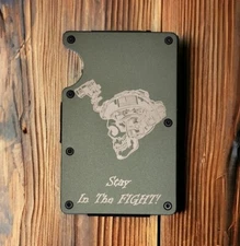 Custom Engraved in USA  "Stay In The Fight," Slim Wallet, RFID Blocking Veteran