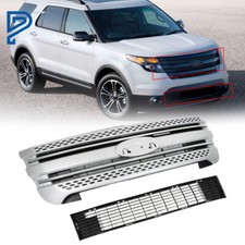 Front Bumper Upper Grille Assembly For Ford Explorer 2011-2015 Silver