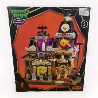 Lemax Spooky Town Halloween Village Building Broken Bell Telephone Co. 45201 New