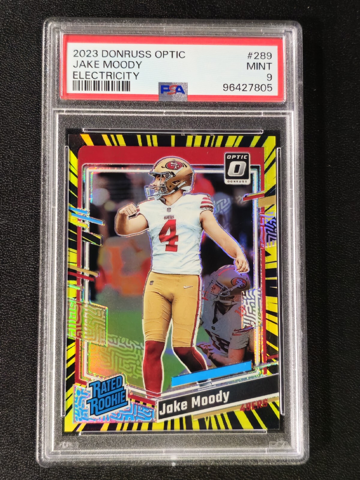 2023 Panini Donruss Optic Rated Rookie Electricity Prizm #289 Jake Moody #42/69