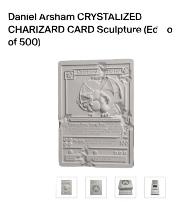 Daniel Arsham x Pokemon Crystallized Charizard Card Sculpture
