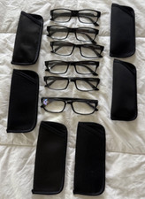 6 Pack Reading Glasses by BOOST EYEWEAR, Black 2.25 with 6 cases 