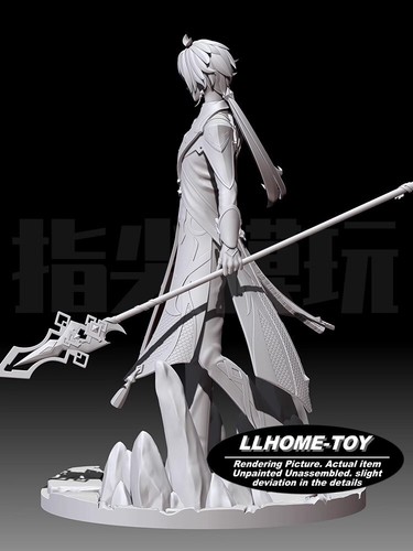 Game GS Zhongli Elegance gentleman hold a spear Resin 3D Print GK Kit Figure - Picture 5 of 13