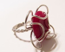 Darling Genuine Red Aventurine Silver Ring Size 6.75   AVER5D