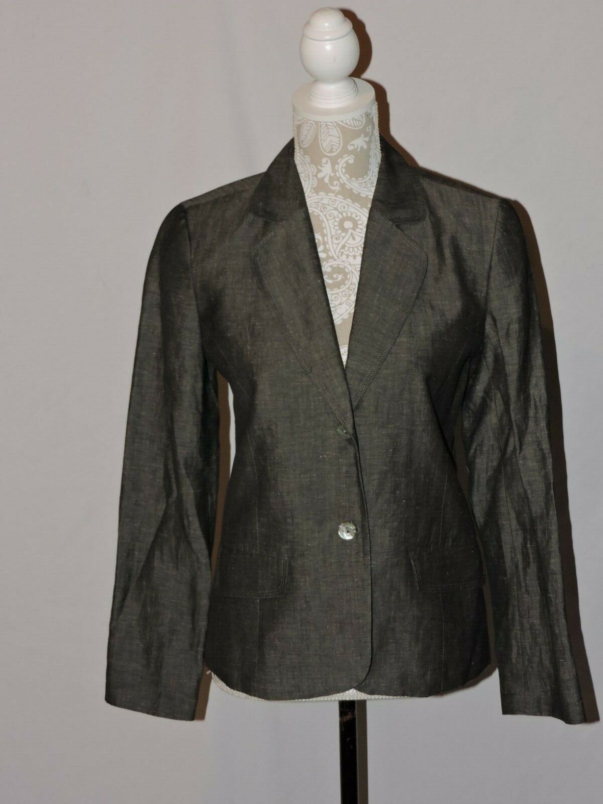 Chicos Blazer Jacket Solid Gray Career Womens 6 L… - image 2