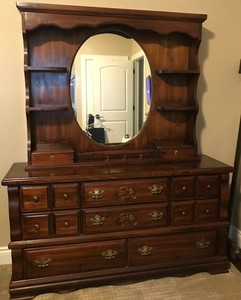 Details About Solid Wood Dark Brown Bedroom Furniture Set 5pcs Queen Size Traditional