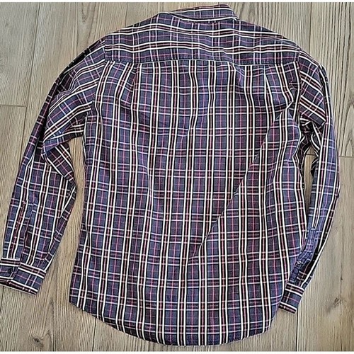 LK Life Caqui Para Hombre Camisa A Cuadros Manga Larga Con Botones Slimfit Talla Grande Azul Rojo - Imagen 3 de 3