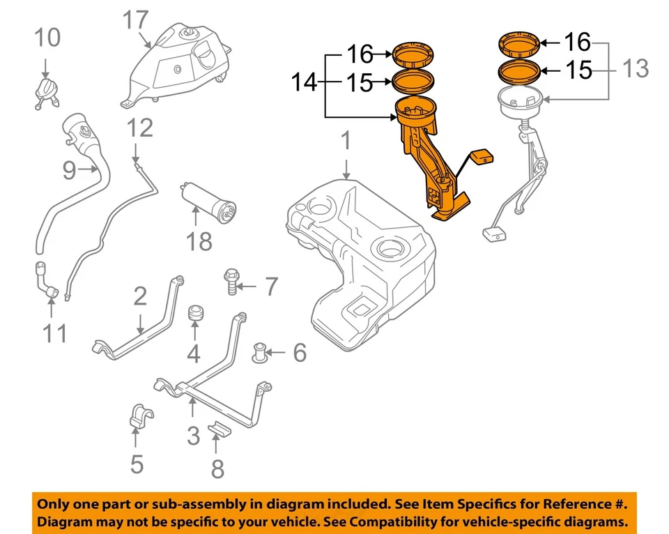 Used Fuel Pump fits: 2002 Bmw X5 Pump Assembly 3.0 Grade C - Image 3 of 4