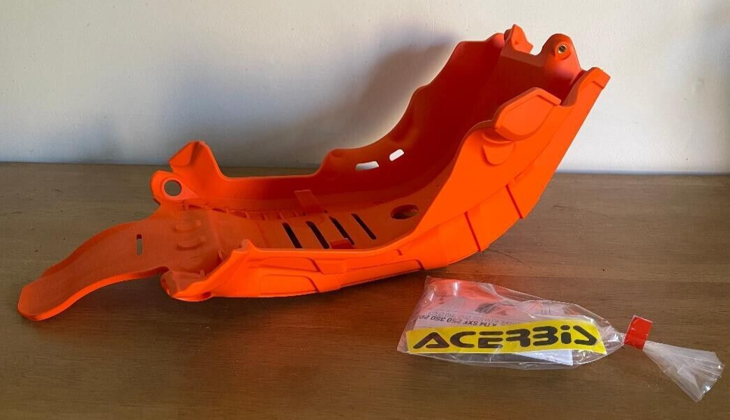 KTM SXF 250 350 2023-2025  PLASTIC SKID GLIDE PLATE SUMP GUARD ORANGE