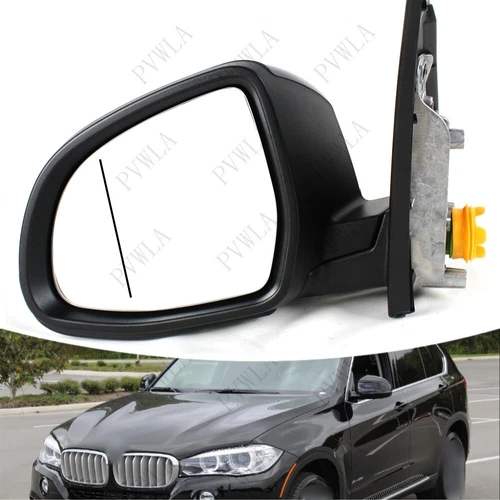 For BMW X5 F15 2014-2018 Black Painted 5-pin Heated Mirror LH Left Driver Side