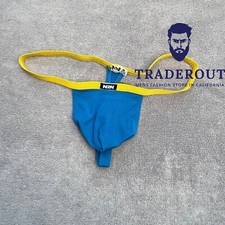 N2N Bodywear Men teal BLUE rayon rib Thong Underwear size M L XL