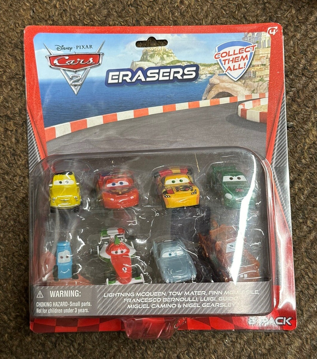 Disney Pixar Cars Erasers 8 Pack Mattel Sealed - TCCCX | eBay