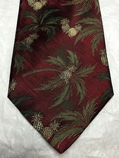 TANGO MENS TIE BURGUNDY WITH PALM TREE 60 x 4