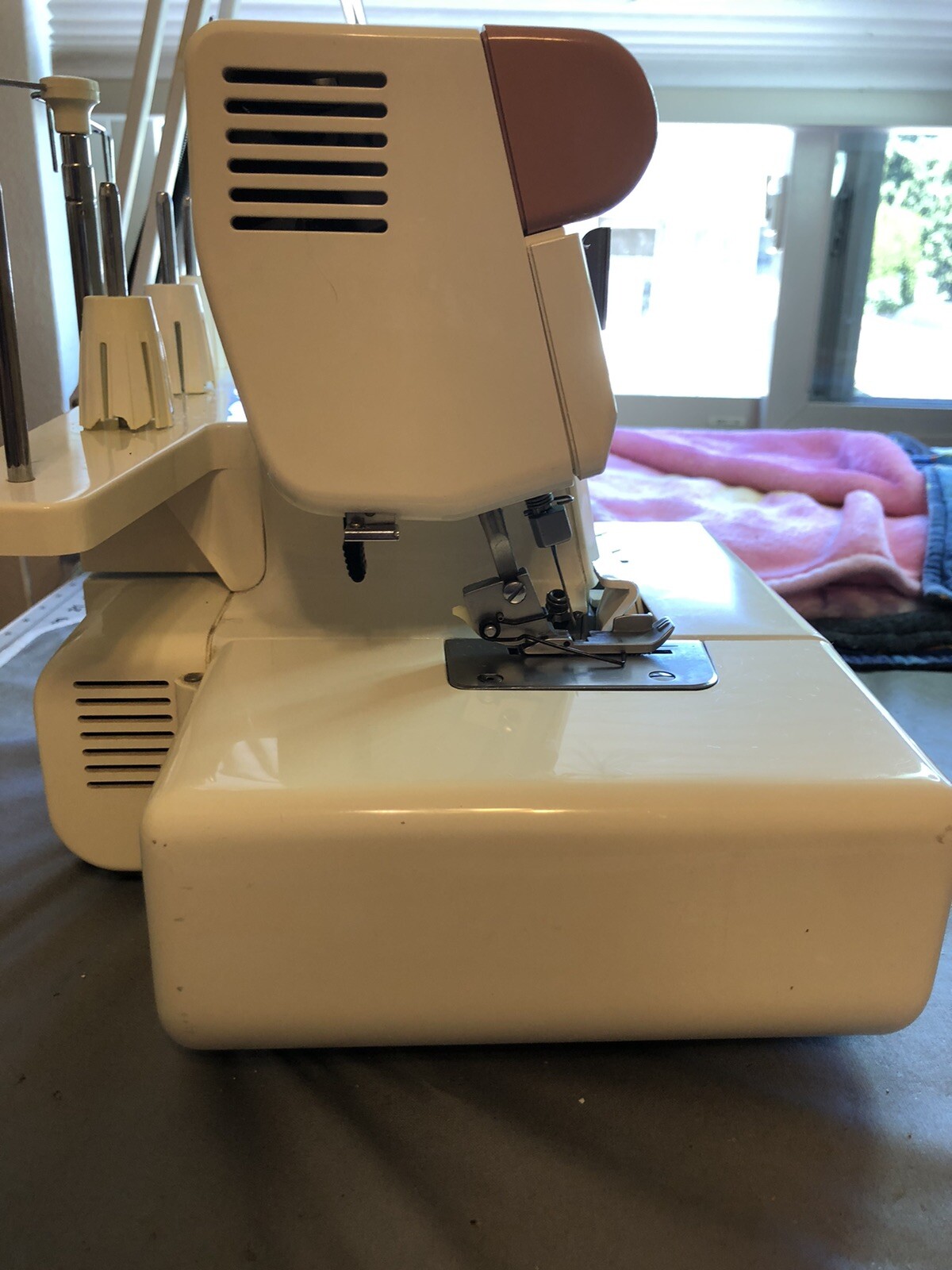 Serger Sewing Machine New Home My Lock 334D Foot Pedal Manual Tested