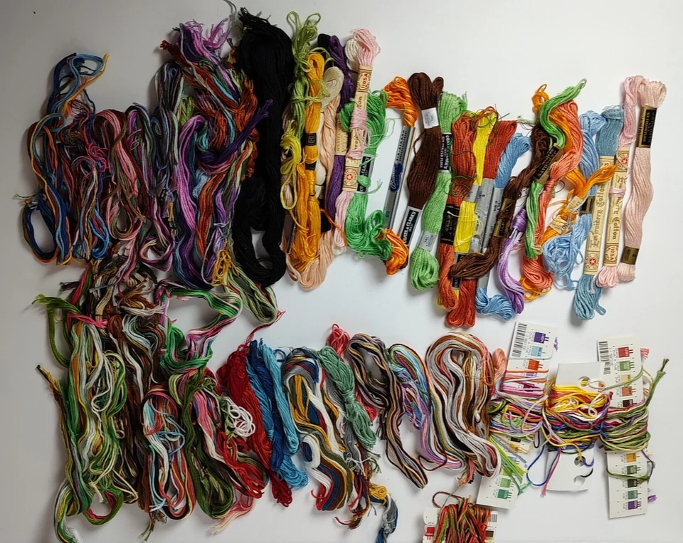 Lot of Counted Cross Stitch Supplies Floss Aida Fabric Magnetic board patterns - Image 3 of 4