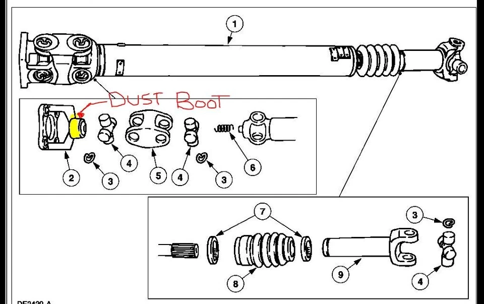 1999-2015 Ford Excursion F250 F350 4X4 Front Driveshaft Double Cardan Dust Boot - Image 2 of 4