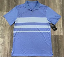 Nike Men  s Sz M Short Sleeve Vapor Stripe Polo Golf Shirt Blue CI7903-478