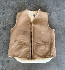 Men  s Carhart Vest Vintage 80s Sherpa Lined size LT USA MADE 6SVL