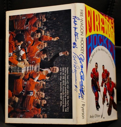 Vintage 1967 Montreal Canadiens Book Firewagon Hockey Signed x4 Cournoyer 1st Ed - Picture 1 of 9