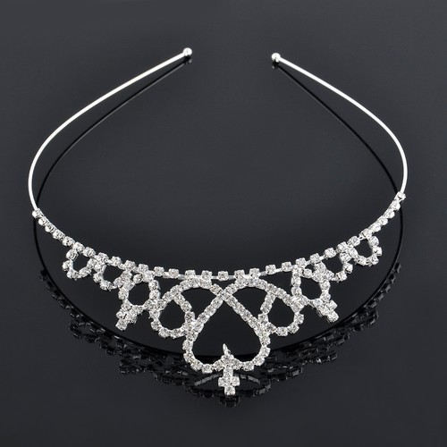 Girl Princess Crown Hair Hoop Headband Crystal Rhinestone Tiara Kid Bridal Prom - Picture 9 of 11