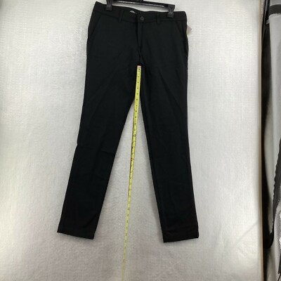 Dickies Women's Slash Pocket Flat Front Dark Wash Black Skinny Pant Size 6