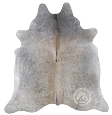 Real Cowhide Rug Greyish Beige - Size 6 x 6-7'