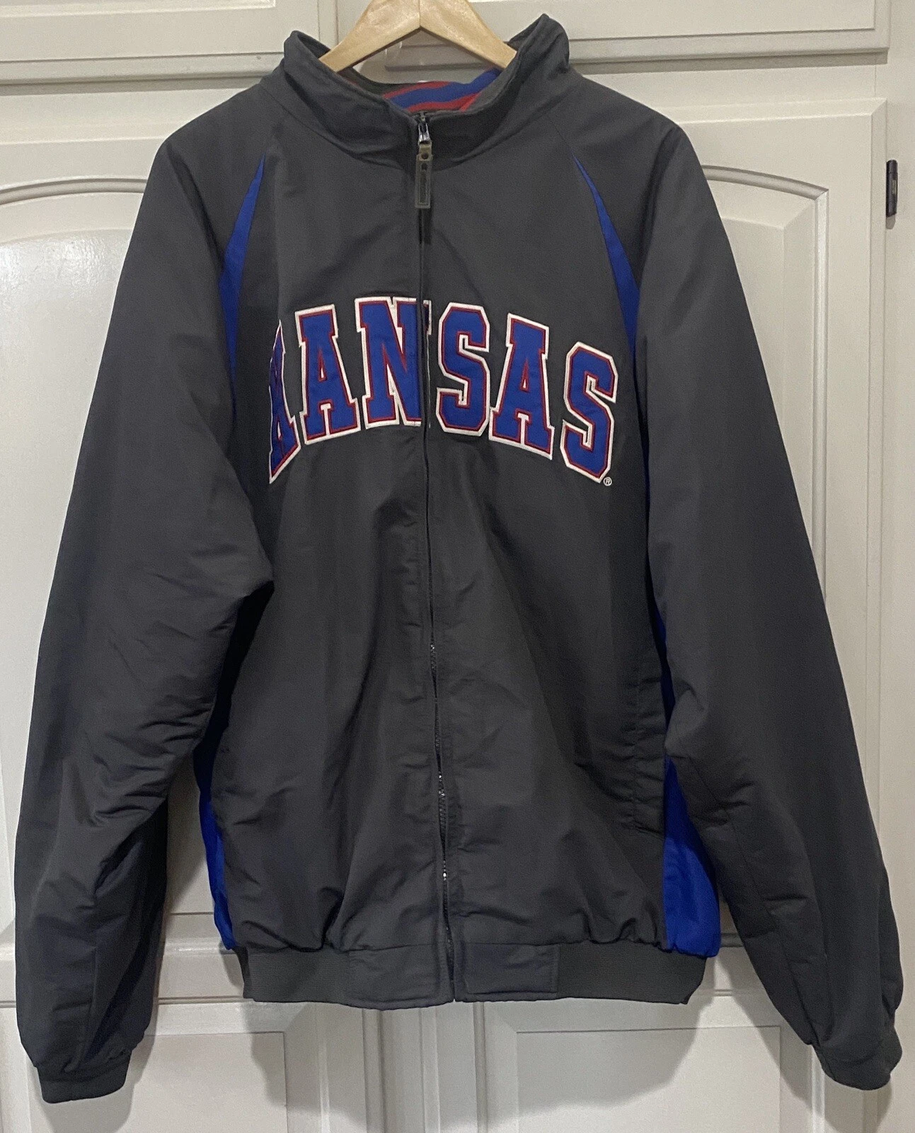 Kansas Jayhawks Colosseum Athletics Gray Puffer Jacket Men's Size 2XL