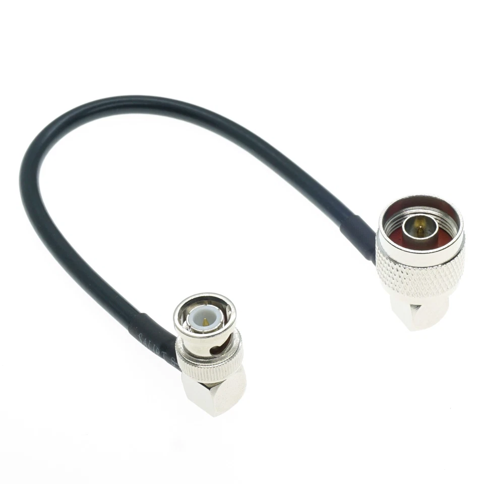 N Male to BNC Male Plug Right Angle RF Coaxial Connector Pigtail Cable lot - Image 2 of 4