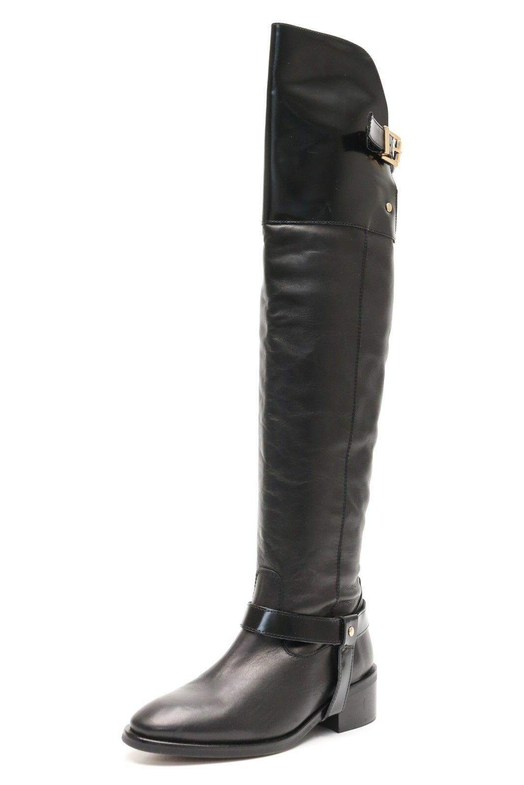 Women's TOPSHOP black leather over the knee high boots size 5.5 NEW! $210