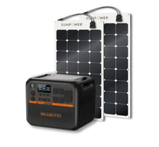 BLUETTI AC200PL Portable Generator with 2x 100W Flexible Solar Panel