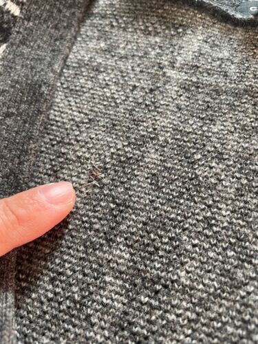 Club Monaco Men’s Lambswool Cardigan L Plaid Gray Thick Classic Grandpa *Read* - Picture 13 of 18