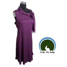 Robbie Bee Berry Sleeveless Tie Cowl Midi Sheath Dress Size 14 Flowy Feminine j2