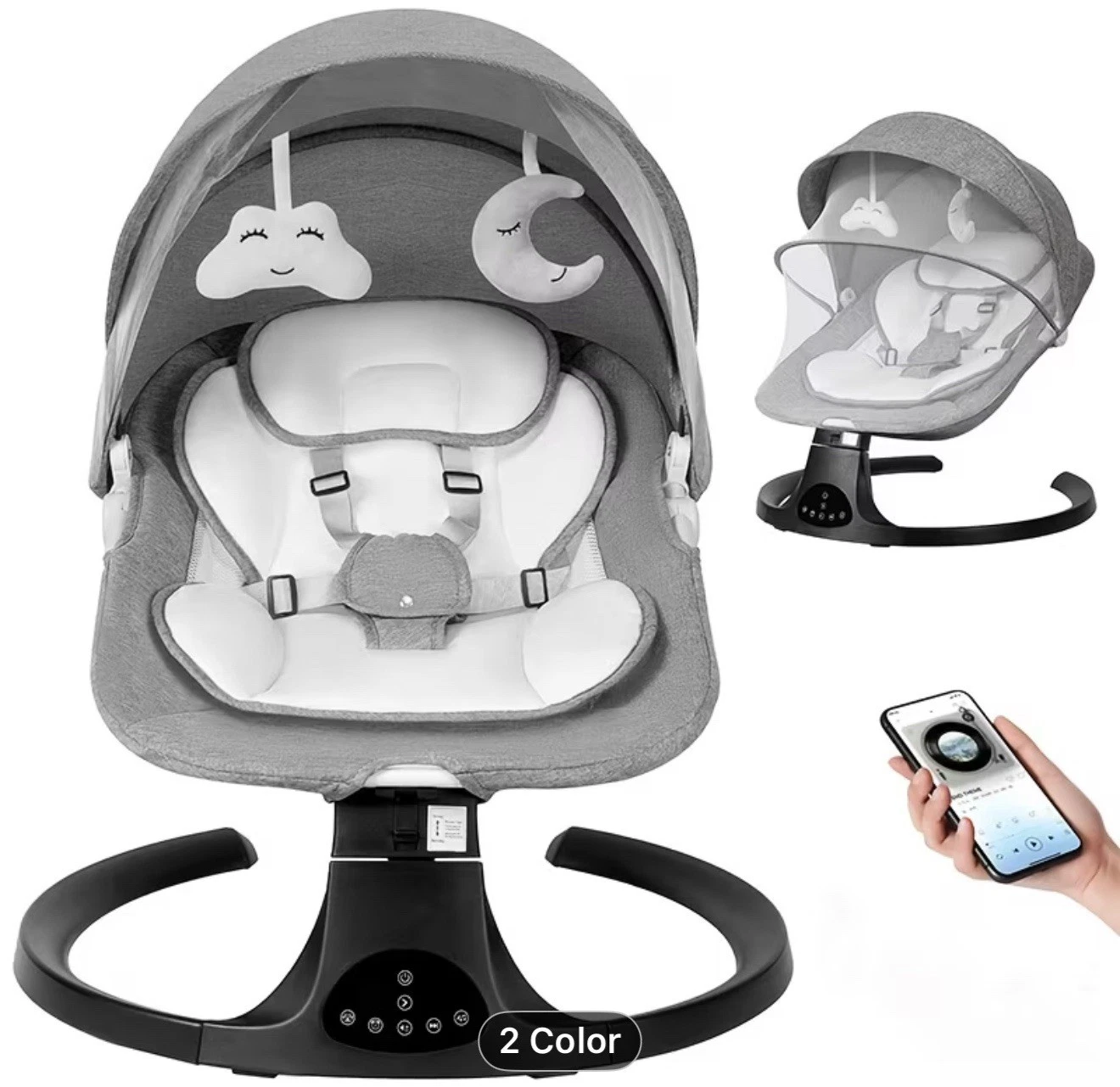 Portable Electric Baby Swing, Easily for Storage, Featuring 5-speed Setting