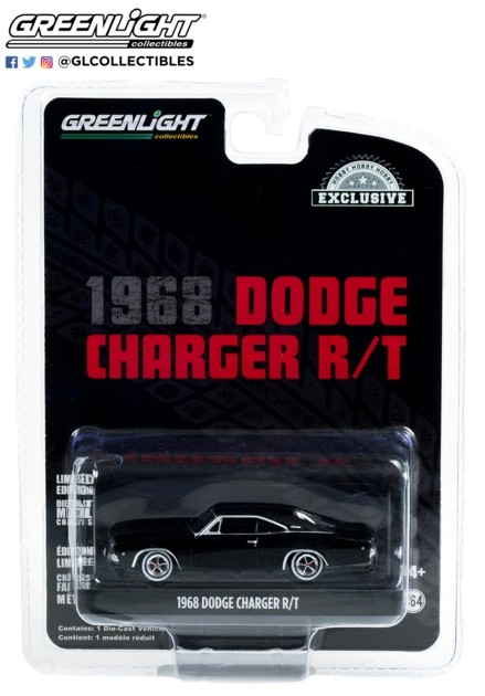 1/64 1968 DODGE CHARGER R/T BLACK (HOBBY EXCLUSIVE) 44724