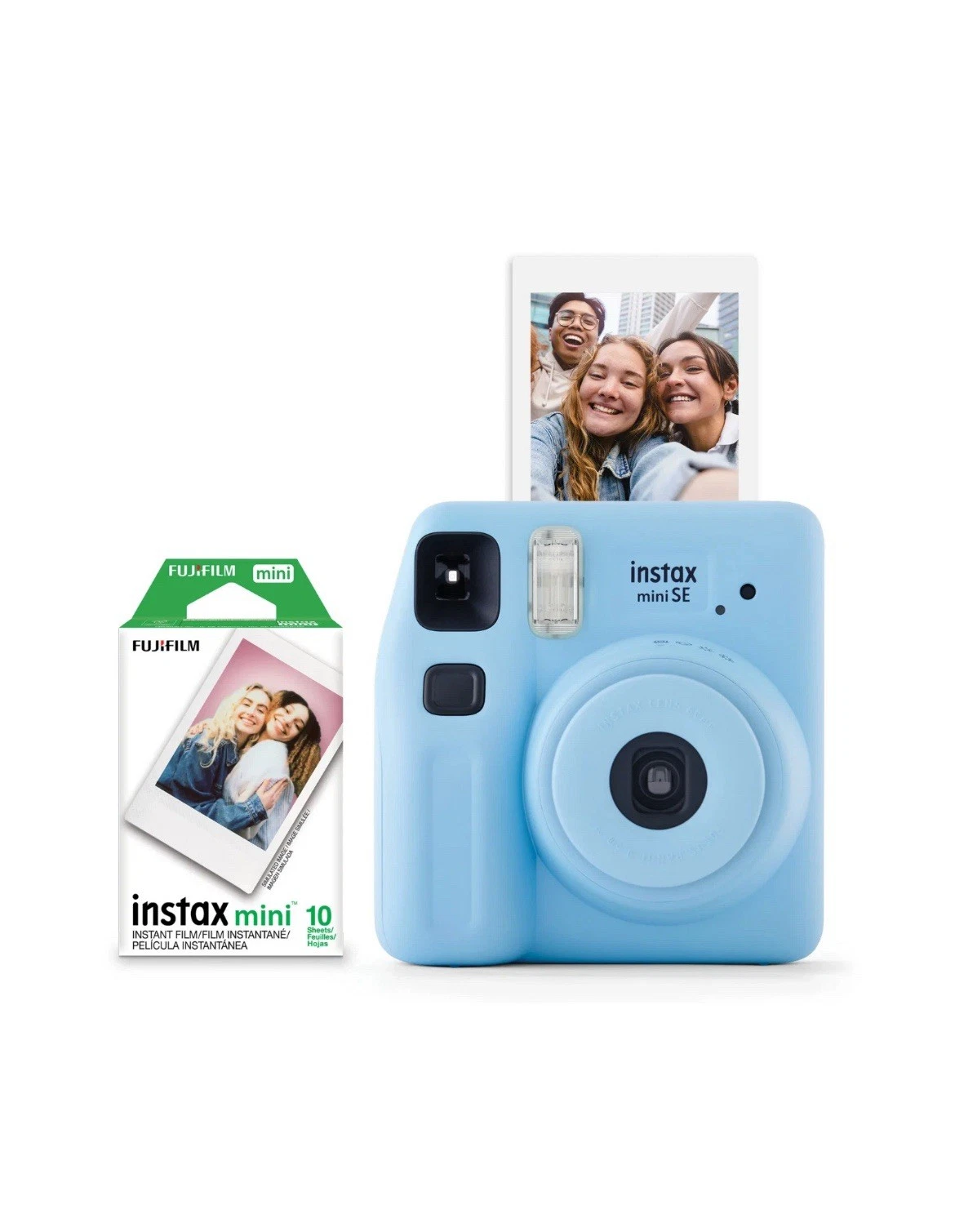 Fujifilm instax Mini SE Instant Camera with Bonus 10 pack Mini Film, Light Blue