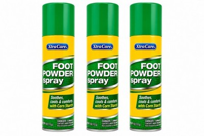XtraCare Foot Powder Spray 4oz - Soothes & Cools Feet with Corn Starch - 3 Pack