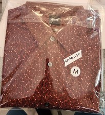 Hugo Boss Men's Long Sleeve Maroon Flowers Petal Pattern Shirt Casual Slim Fit