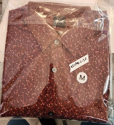 Hugo Boss Men's Long Sleeve Maroon Flowers Petal Pattern Shirt Casual Slim Fit