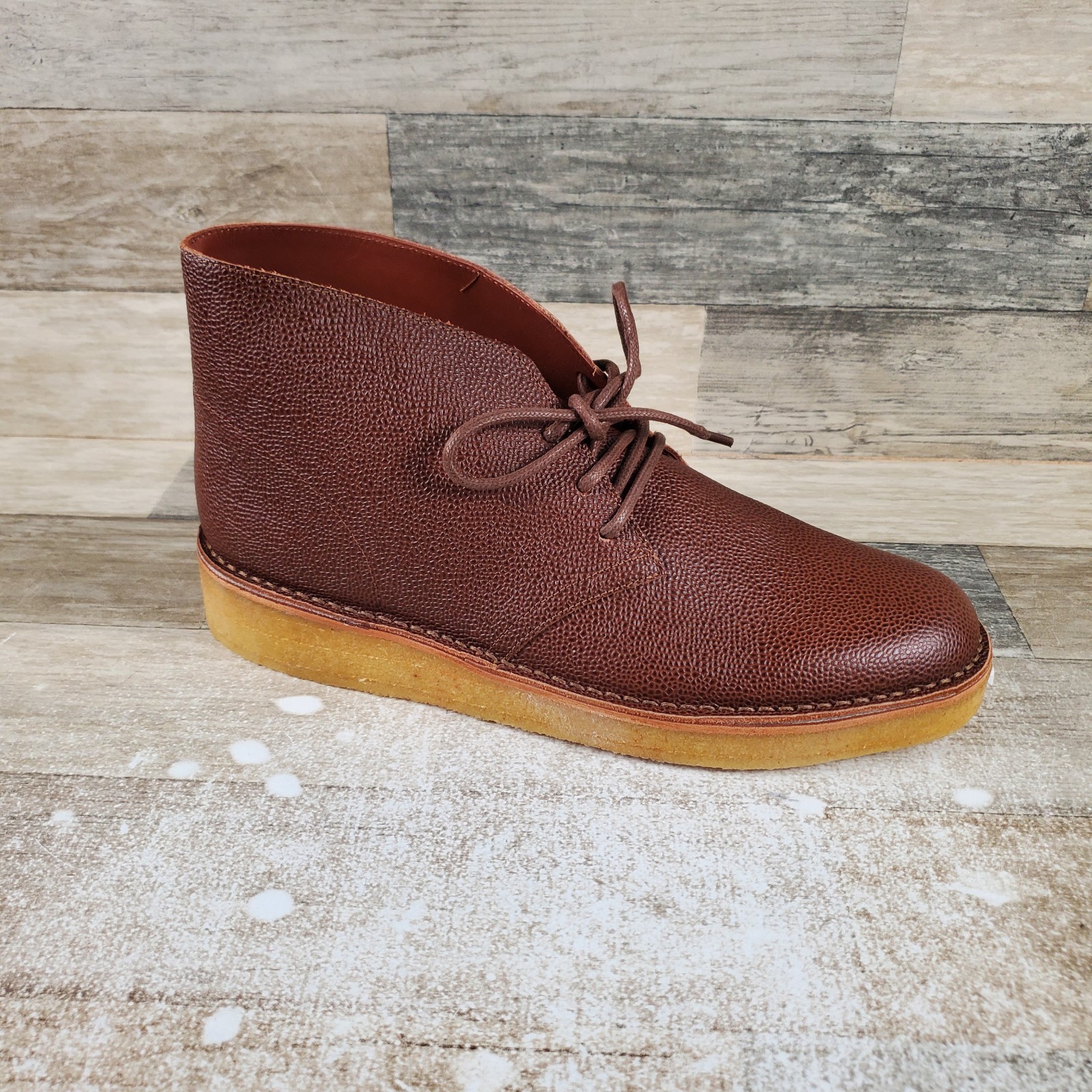 S Chukka Boots Sz 10.5 M Tan Scooth Grain Tumbled Leather