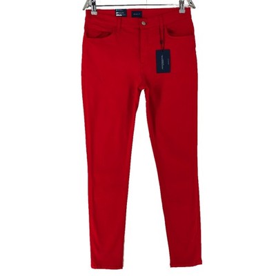 GANT NELLA Damen Rote Mid Waist Skinny Fit Jeans Größe M W30