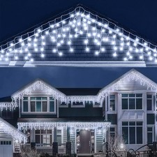 LEDYA Icicle Outdoor Christmas Lights, Cool White 9 m 240 LEDs,