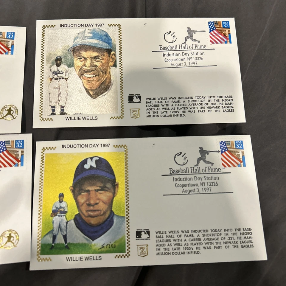 Willie Wells First Day Cover HOF COOPERSTOWN Induction Auto By Wife Negro League - Image 2 of 4