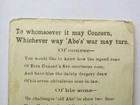 Civil War period cdv photo with Abe's War info on the backside