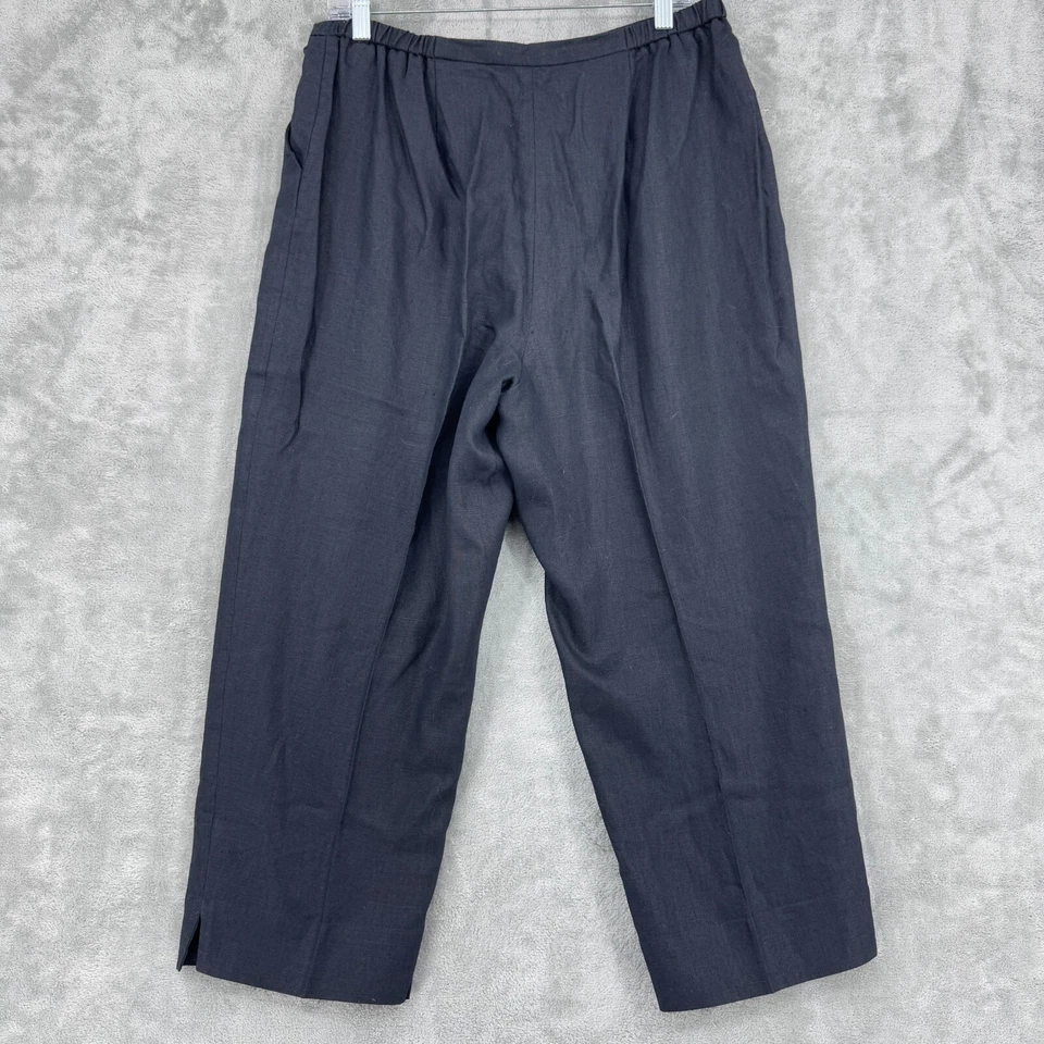 Pantalones Laura Ashley Mujer 14 Lino Pantalón Pierna Ancha Bolsillos Minimalista Carrera Foto 2 de 4