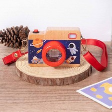 Mini macchina fotografica giocattolo educativo in legno per bambini di 3