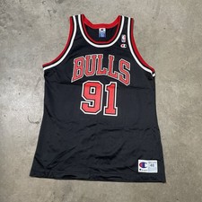 Bulls Jersey L 48 90s 00s Y2k Dennis Rodman #91 Chicago Champion Tee